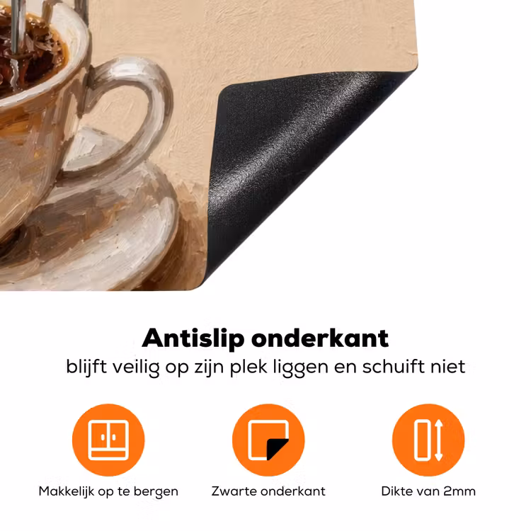 More espresso - Koffie - Eend Inductie beschermer vinyl 3mm klein -zzzzzzz-td-onderkant