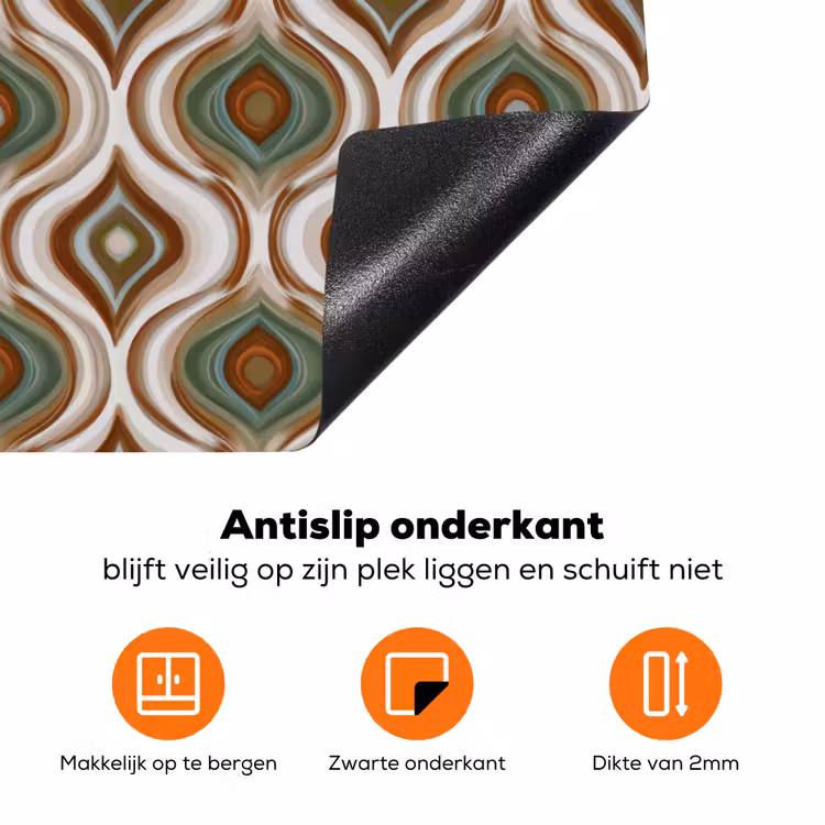 Motief - Patroon - Kleurrijk Inductie beschermer vinyl 3mm klein 276 -zzzzzzz-td-onderkant