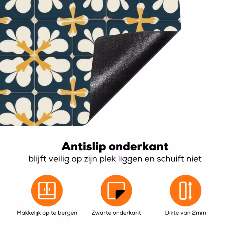 Motief - Tegel - Okergeel Inductie beschermer vinyl 3mm klein 276 -zzzzzzz-td-onderkant