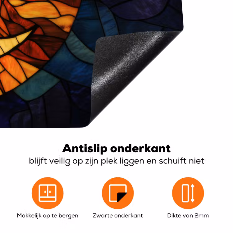 Mozaïek - Glas - Maan - Donkerblauw Inductie beschermer vinyl 3mm klein -zzzzzzz-td-onderkant
