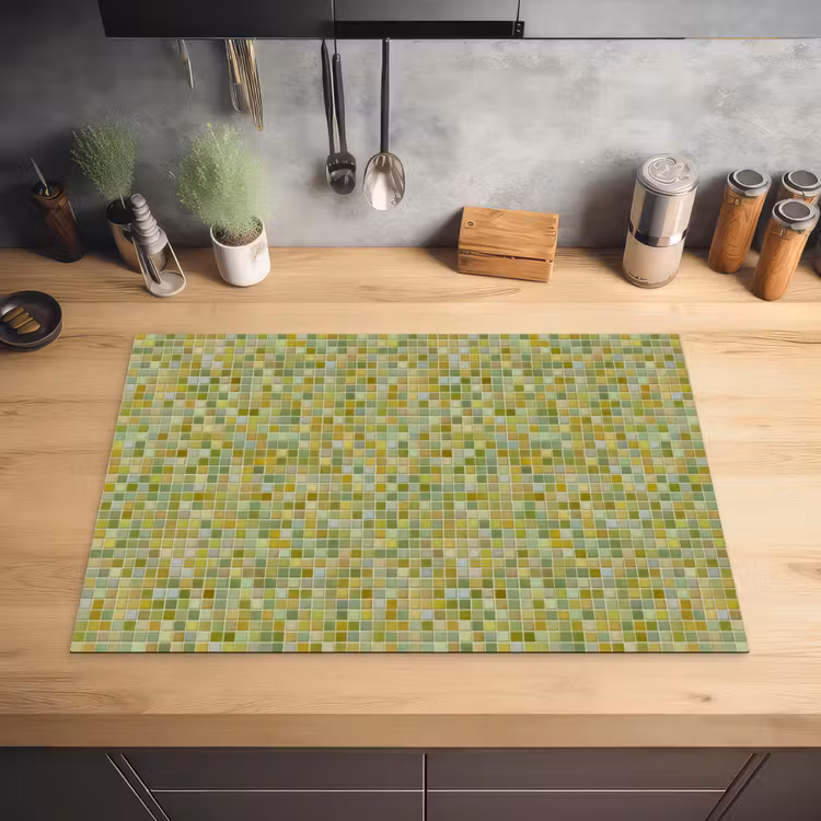 Mozaïek - Patroon - Groen Inductie beschermer vinyl 3mm klein 276 -sfeer5