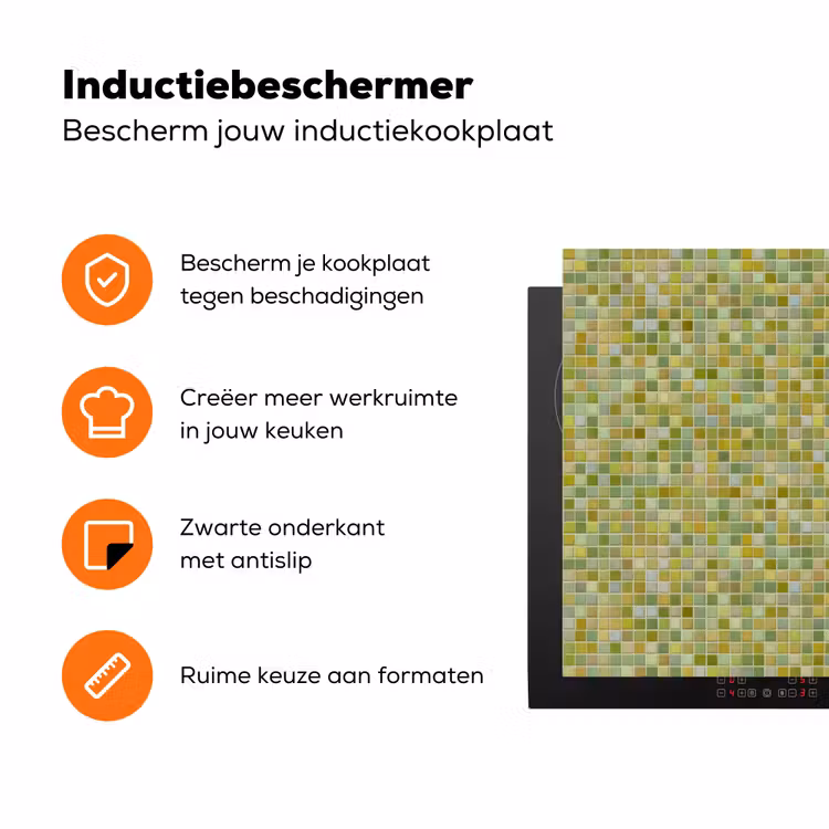 Mozaïek - Patroon - Groen Inductie beschermer vinyl 3mm klein 276 -zzzzzzz-td-ups