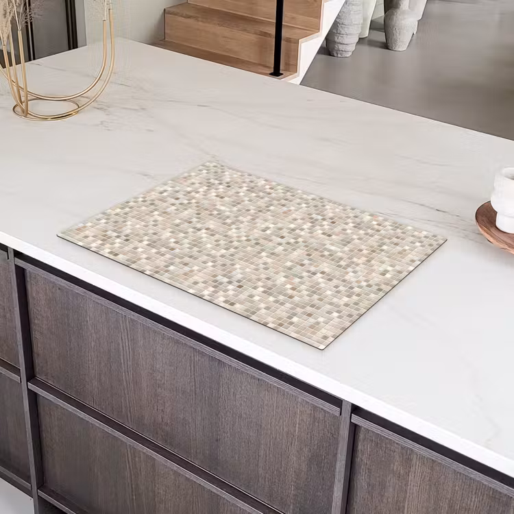 Mozaïek - Patroon- Taupe Inductie beschermer vinyl 3mm klein 276 -sfeer8