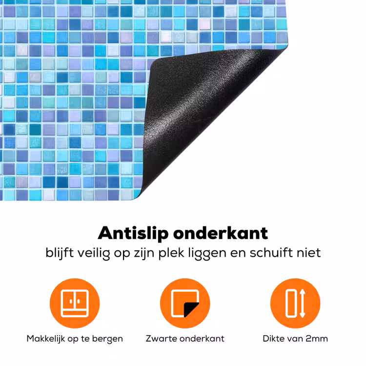 Mozaïek - Patroon - Turquoise Inductie beschermer vinyl 3mm klein 276 -zzzzzzz-td-onderkant