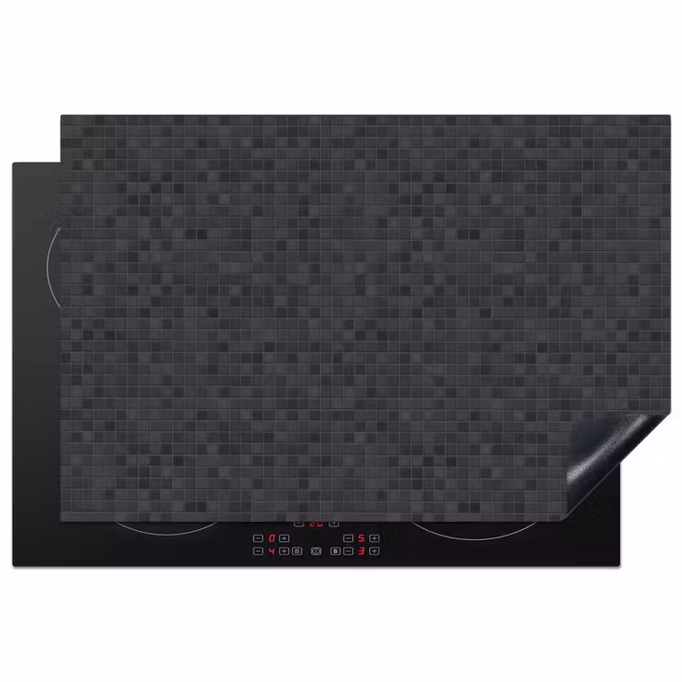 Mozaïek - Patroon - Zwart Inductie beschermer vinyl 3mm klein 276 -3d
