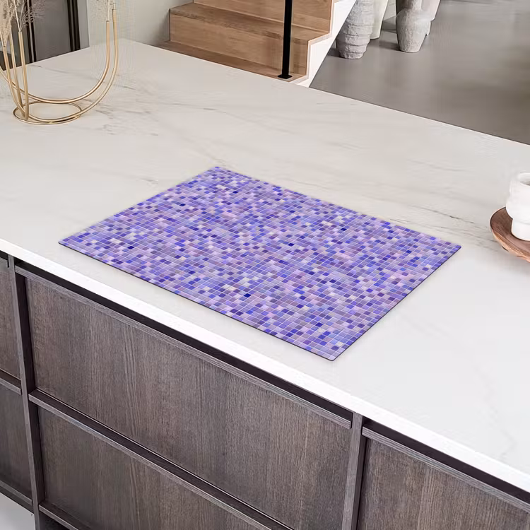 Mozaïek - Tegels - Lila - Amethist Inductie beschermer vinyl 3mm klein 276 -sfeer8