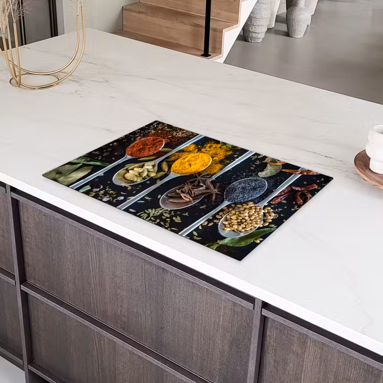 Mozaïek van Kruiden en Specerijen Inductie beschermer vinyl 3mm klein -sfeer8