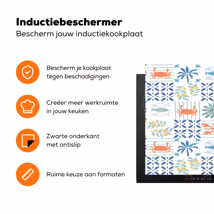 Zee - Sfeer - Mozaïek - Multi Inductie beschermer vinyl 3mm klein 276 -zzzzzzz-td-ups