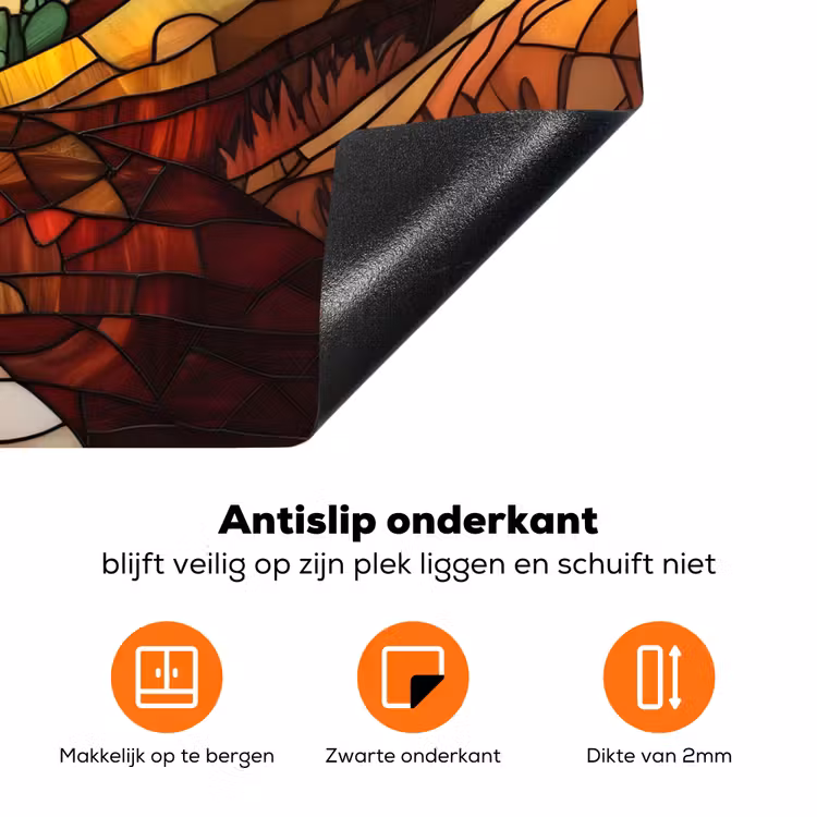 Mozaïek - Zon - Landschap - Dorp Inductie beschermer vinyl 3mm klein -zzzzzzz-td-onderkant