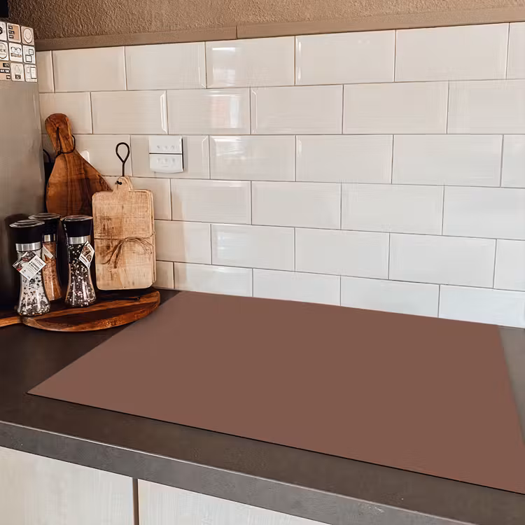 Muted - Chestnut - Bruin Inductie beschermer vinyl 3mm klein 276 -sfeer3