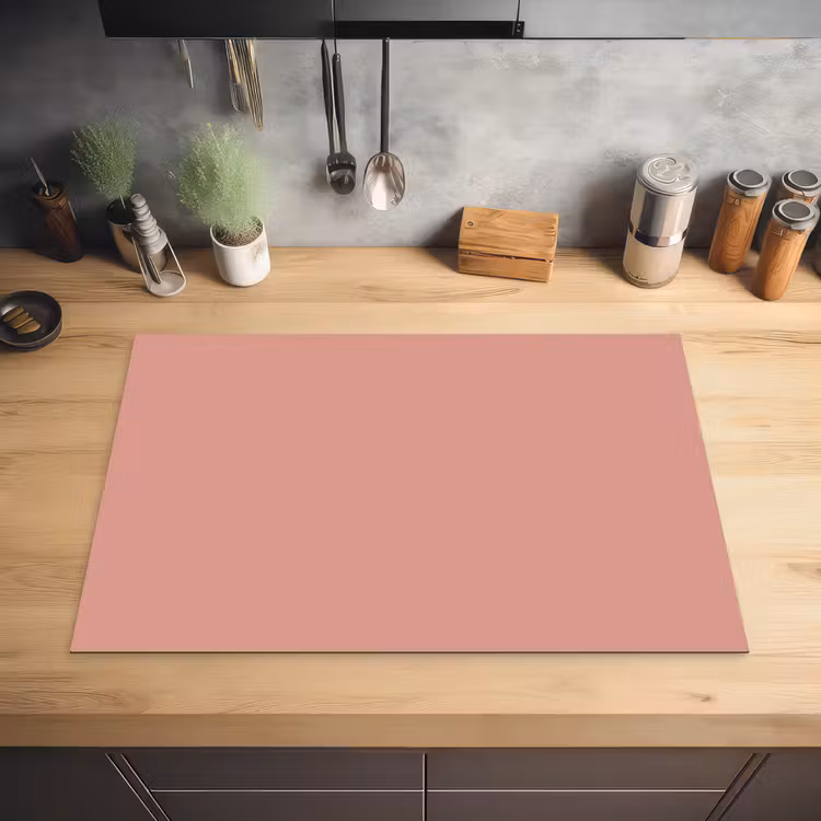 Muted - Salmon - Koraal Inductie beschermer vinyl 3mm klein 276 -sfeer5