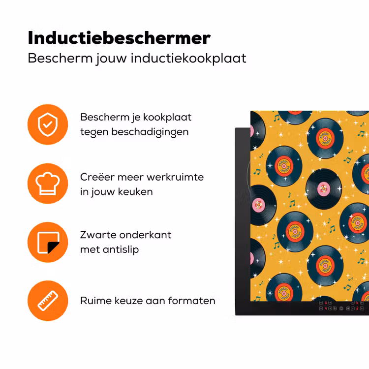 Retro - Disco - Muziek - 70s - Multi Inductie beschermer vinyl 3mm klein 276 -zzzzzzz-td-ups