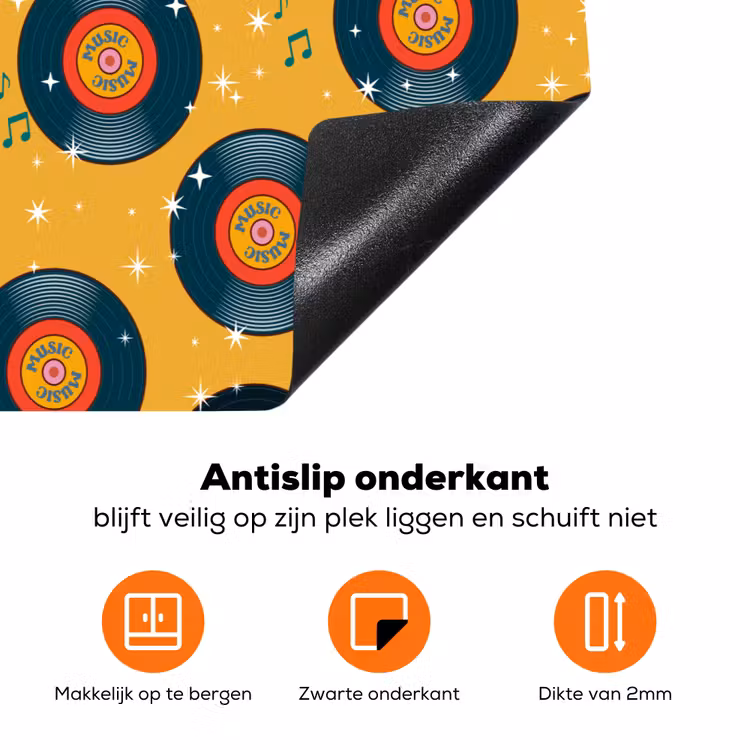 Retro - Disco - Muziek - 70s - Multi Inductie beschermer vinyl 3mm klein 276 -zzzzzzz-td-onderkant
