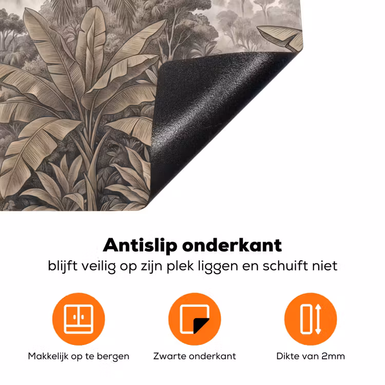 Natuur - Bergen - Rivier - Tropisch - Vintage Inductie beschermer vinyl 3mm klein -zzzzzzz-td-onderkant