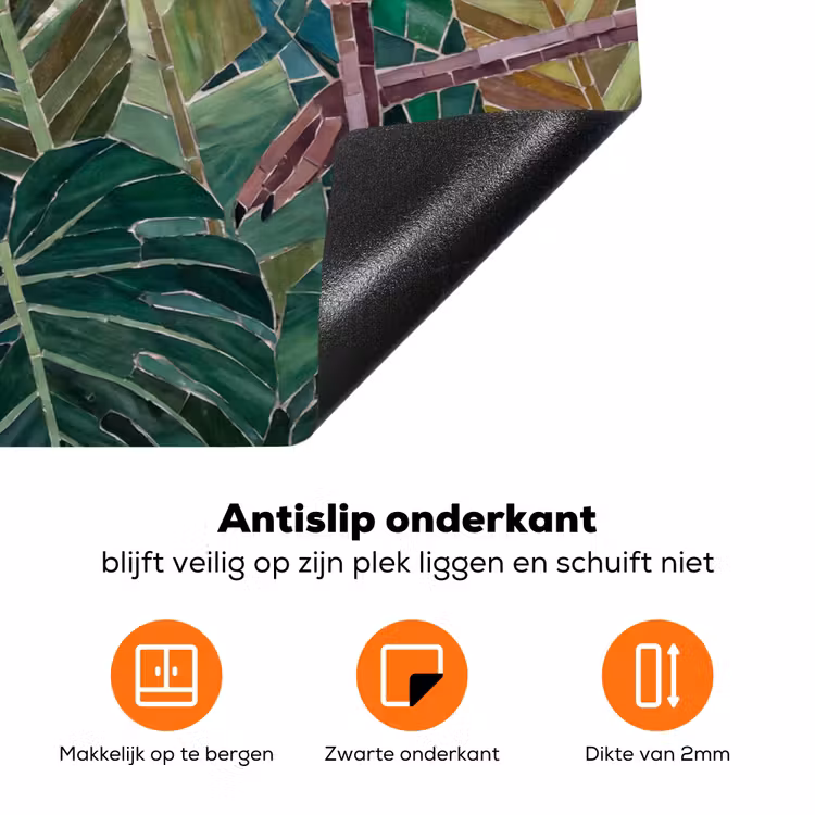 Natuur - Bladeren - Abstract - Groen - Vogel Inductie beschermer vinyl 3mm klein -zzzzzzz-td-onderkant