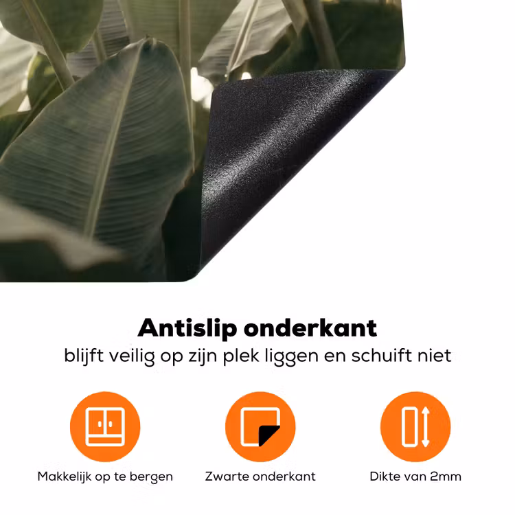 Natuur - Bladeren - Groen - Tropisch - Detail Inductie beschermer vinyl 3mm klein -zzzzzzz-td-onderkant