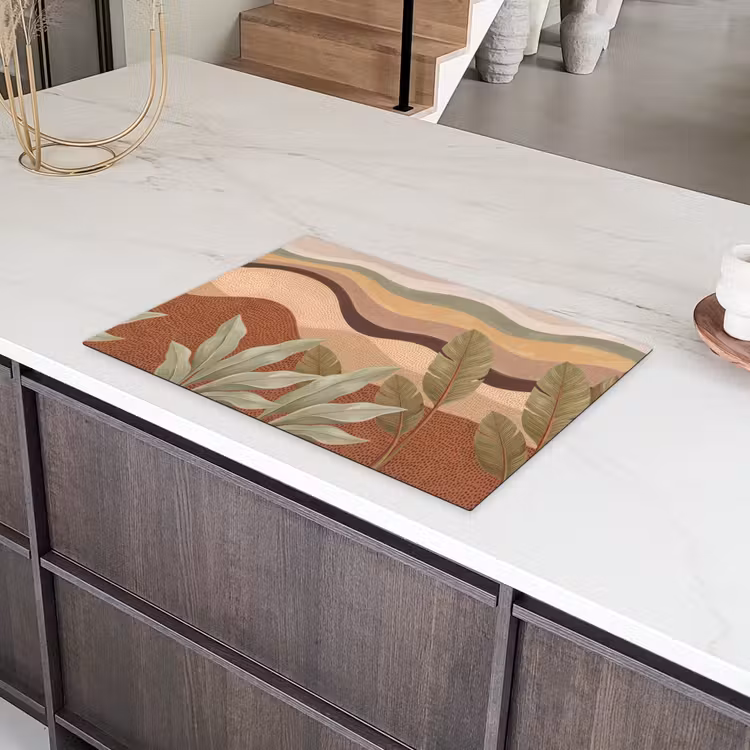 Natuur - Bladeren - Landschap - Abstract - Aardetinten Inductie beschermer vinyl 3mm klein -sfeer8