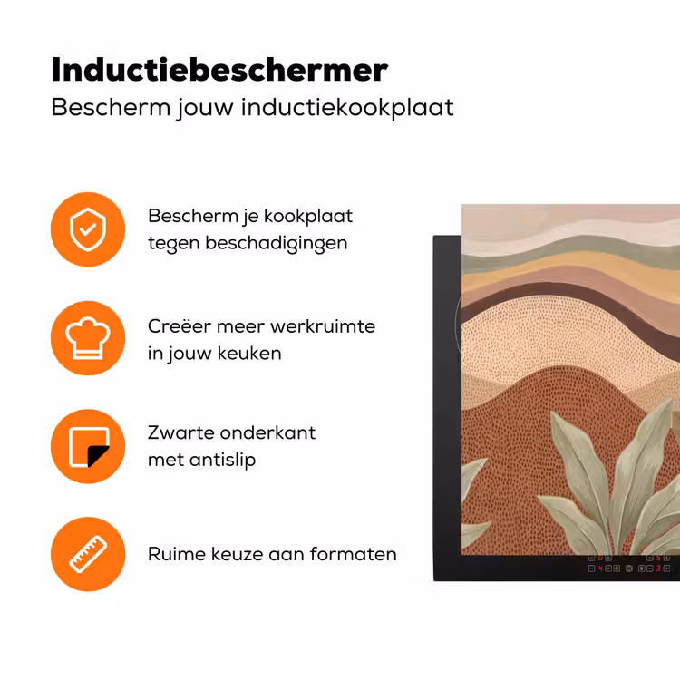 Natuur - Bladeren - Landschap - Abstract - Aardetinten Inductie beschermer vinyl 3mm klein -zzzzzzz-td-ups