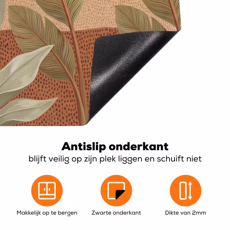 Natuur - Bladeren - Landschap - Abstract - Aardetinten Inductie beschermer vinyl 3mm klein -zzzzzzz-td-onderkant