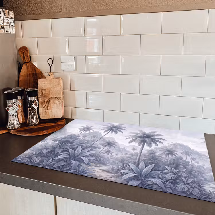 Natuur - Boom - Tropisch - Landschap - Blauw Inductie beschermer vinyl 3mm klein -sfeer3