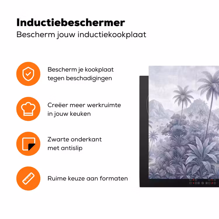Natuur - Boom - Tropisch - Landschap - Blauw Inductie beschermer vinyl 3mm klein -zzzzzzz-td-ups