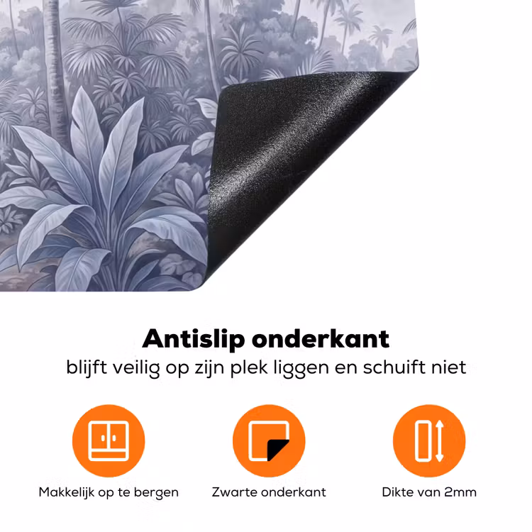 Natuur - Boom - Tropisch - Landschap - Blauw Inductie beschermer vinyl 3mm klein -zzzzzzz-td-onderkant