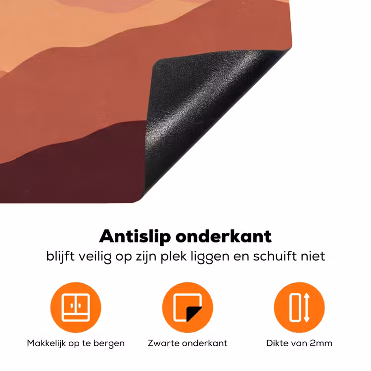 Natuur - Heuvels - Abstract - Modern - Oranje Inductie beschermer vinyl 3mm klein -zzzzzzz-td-onderkant