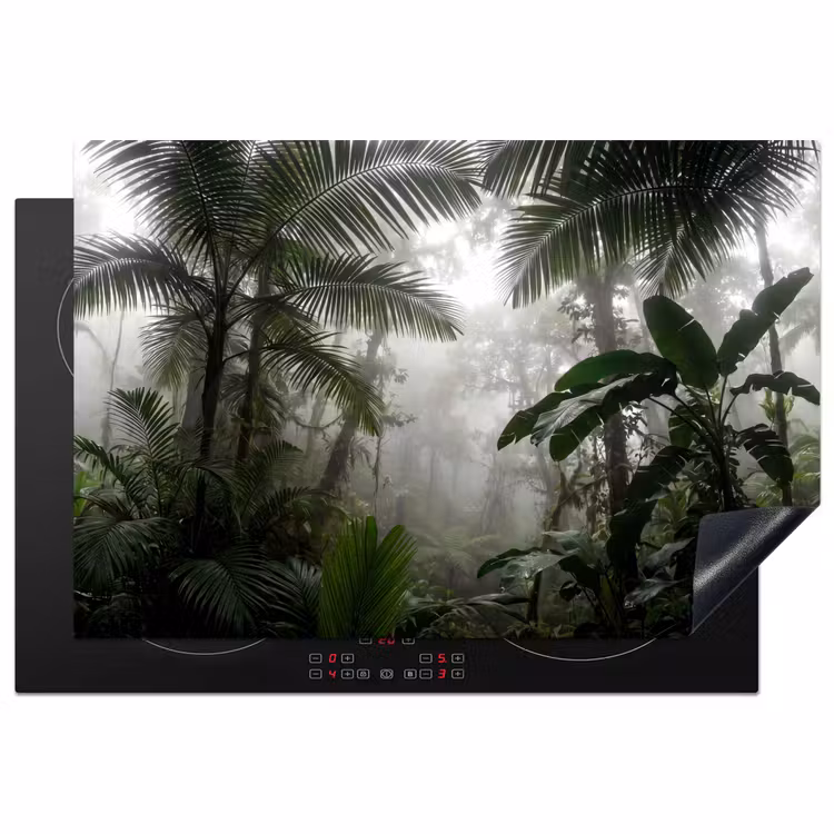 Natuur - Jungle - Mist - Groen - Bladeren Inductie beschermer vinyl 3mm klein -3d
