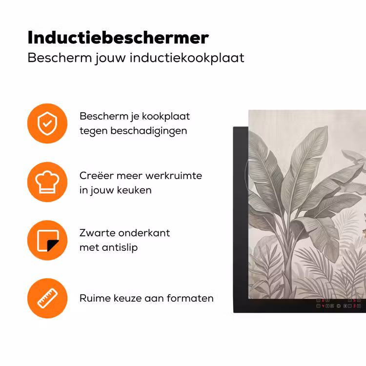 Natuur - Jungle - Ringstaartmaki - Bruin Inductie beschermer vinyl 3mm klein -zzzzzzz-td-ups