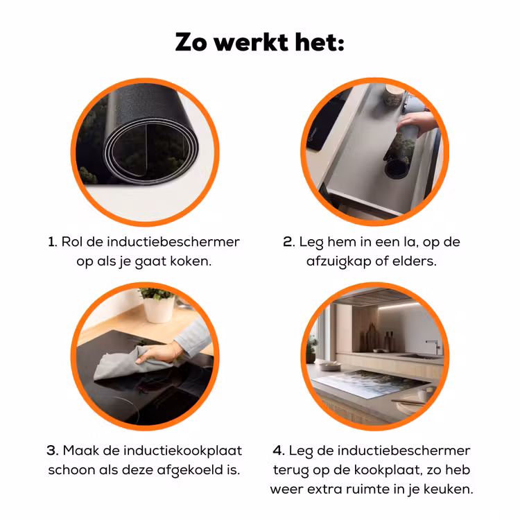 Natuur - Mist - Bos - Ochtend - Goud Inductie beschermer vinyl 3mm klein -zzzzzzz-td-werking