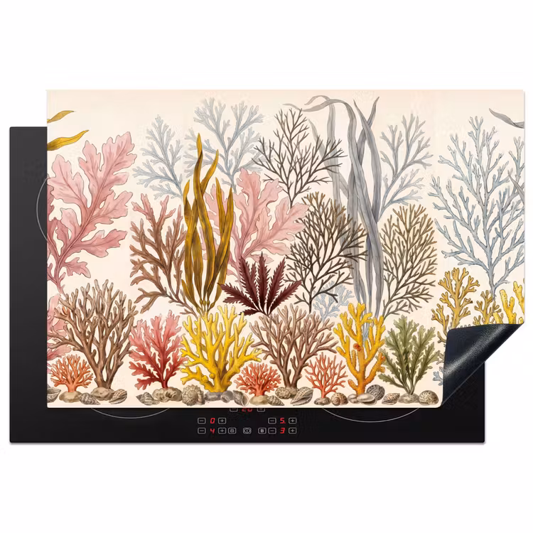 Natuur - Onderwater - Botanisch - Vintage - Kleurrijk Inductie beschermer vinyl 3mm klein -3d