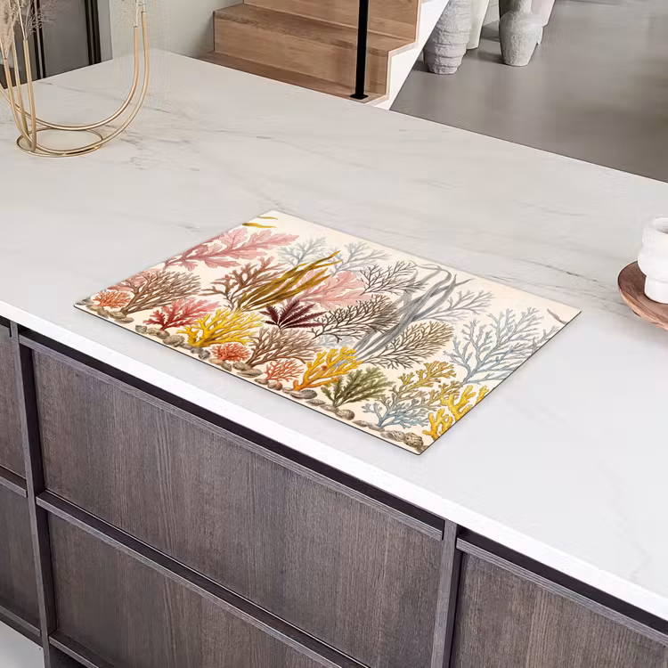 Natuur - Onderwater - Botanisch - Vintage - Kleurrijk Inductie beschermer vinyl 3mm klein -sfeer8