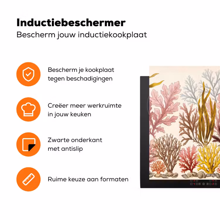 Natuur - Onderwater - Botanisch - Vintage - Kleurrijk Inductie beschermer vinyl 3mm klein -zzzzzzz-td-ups