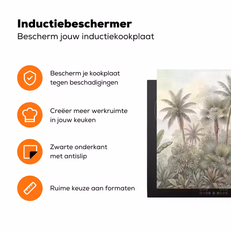 Natuur - Tropisch bos - Landschap - Aquarel - Groen Inductie beschermer vinyl 3mm klein -zzzzzzz-td-ups