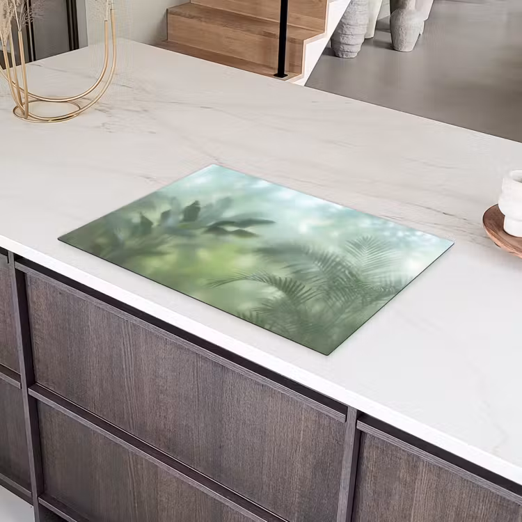 Natuur - Vervaagd - Groen - Abstract - Modern Inductie beschermer vinyl 3mm klein -sfeer8