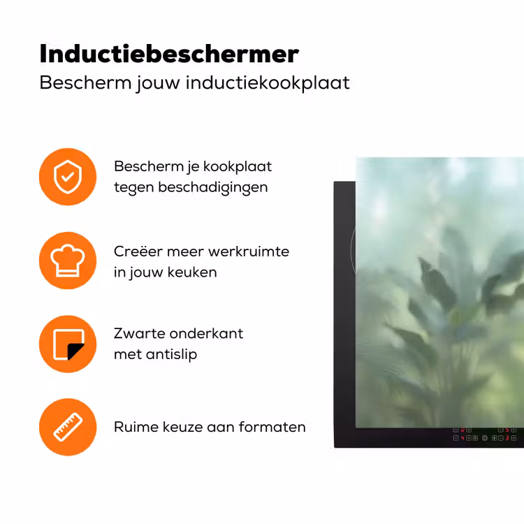 Natuur - Vervaagd - Groen - Abstract - Modern Inductie beschermer vinyl 3mm klein -zzzzzzz-td-ups