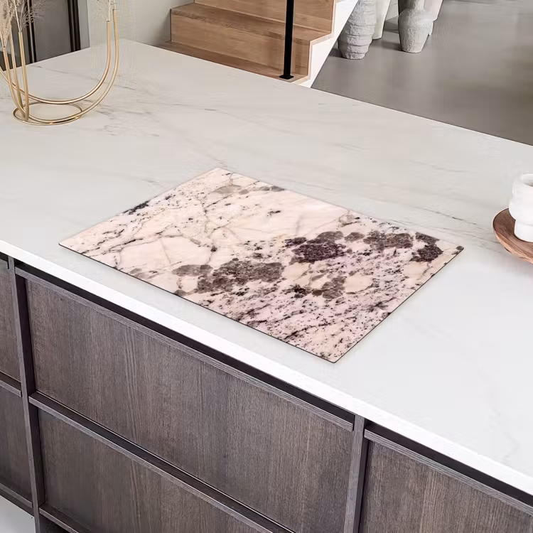 Natuursteen - Patroon - Abstract - Beige - Grijs Inductie beschermer vinyl 3mm klein -sfeer8
