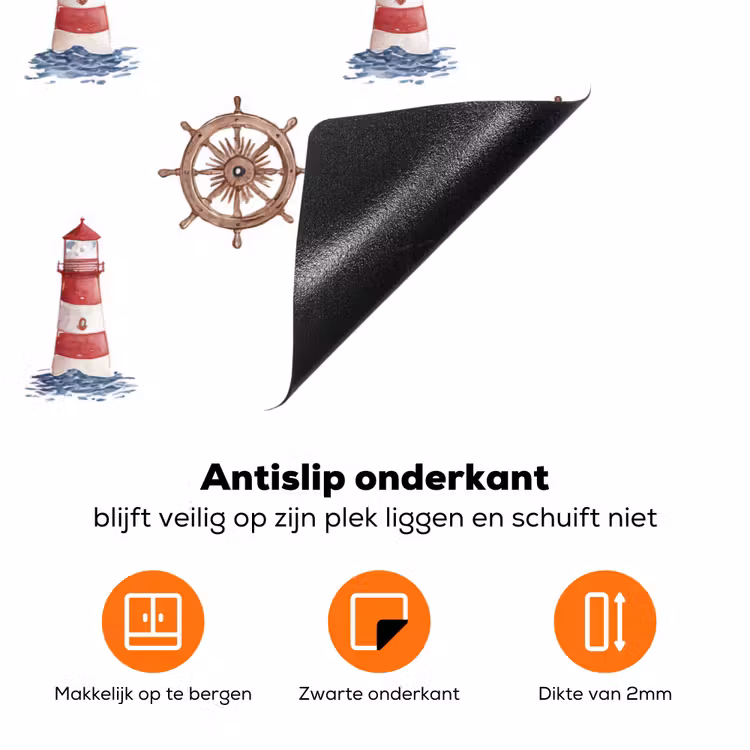 Nautisch - Klassiek - Rood Inductie beschermer vinyl 3mm klein 276 -zzzzzzz-td-onderkant