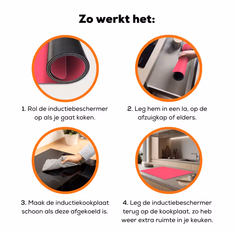 Neon - Flamingo - Roze Inductie beschermer vinyl 3mm klein 276 -zzzzzzz-td-werking