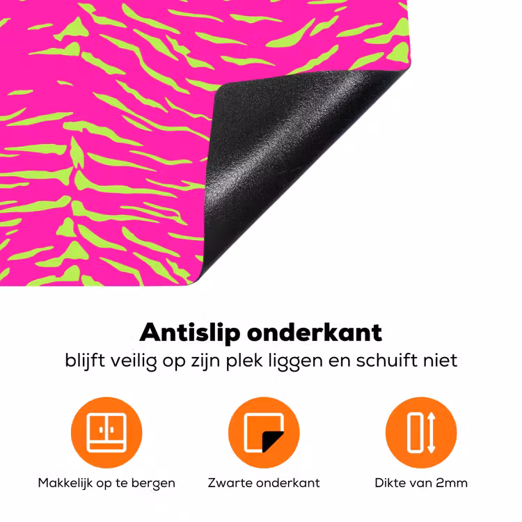 Neon - Groen - Roze - Tijger Inductie beschermer vinyl 3mm klein 276 -zzzzzzz-td-onderkant