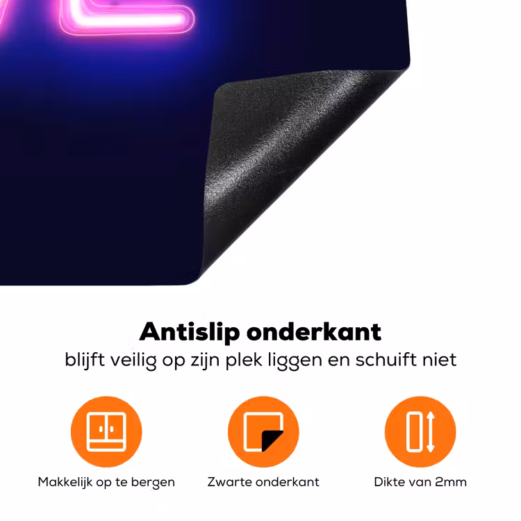Neon - Love - Valentijn Inductie beschermer vinyl 3mm klein -zzzzzzz-td-onderkant