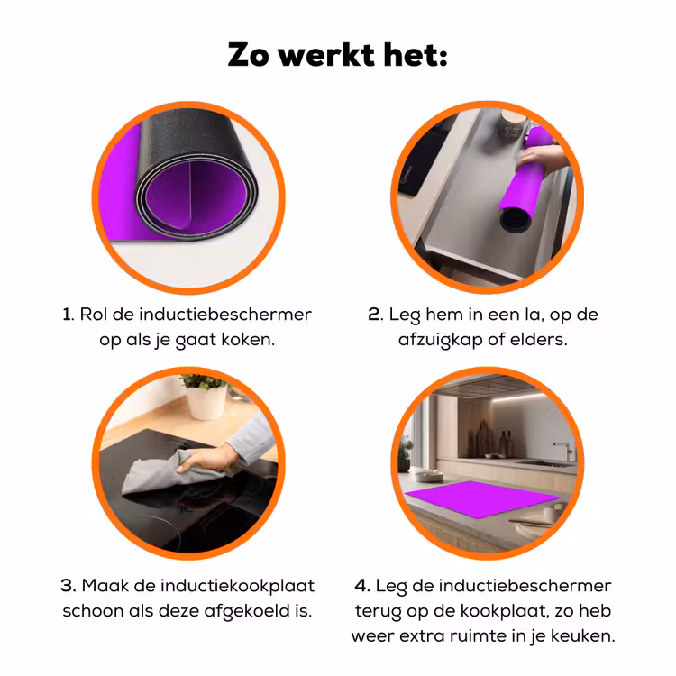 Neon - Orchid - Paars Inductie beschermer vinyl 3mm klein 276 -zzzzzzz-td-werking