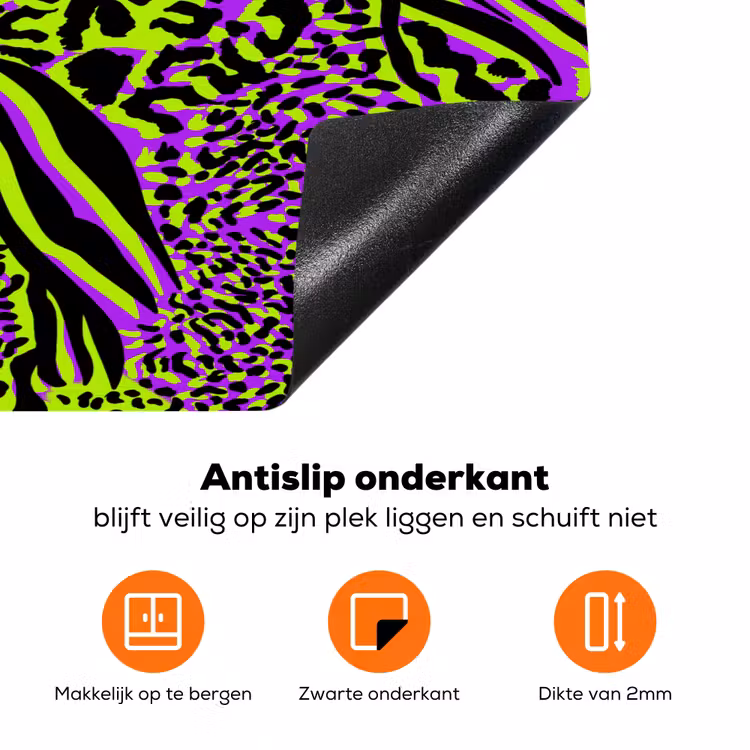 Neon - Paars - Dieren - Patroon Inductie beschermer vinyl 3mm klein 276 -zzzzzzz-td-onderkant