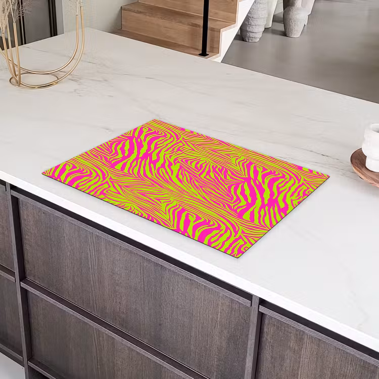 Neon - Zebra - Roze - Groen Inductie beschermer vinyl 3mm klein 276 -sfeer8