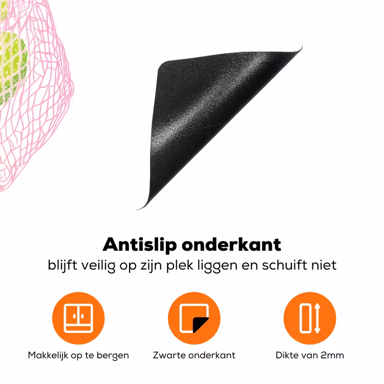 Netzakje - Roze - Illustratie - Limoenen Inductie beschermer vinyl 3mm klein -zzzzzzz-td-onderkant