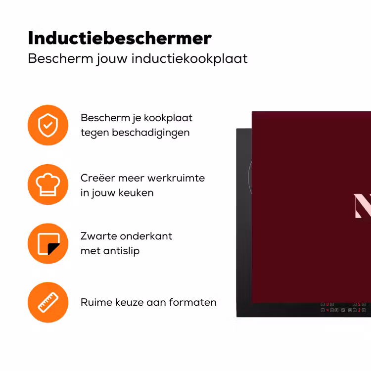 Nice - Bordeaux - Roze Inductie beschermer vinyl 3mm klein -zzzzzzz-td-ups