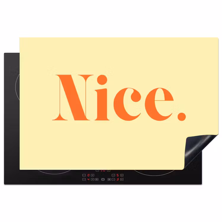 Nice - Oranje - Geel - Minimalistisch Inductie beschermer vinyl 3mm klein -3d