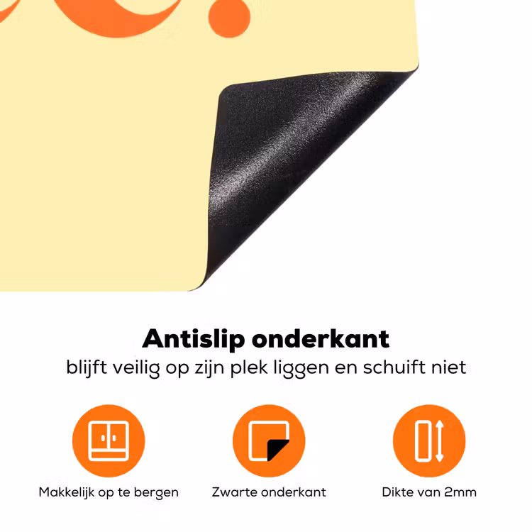 Nice - Oranje - Geel - Minimalistisch Inductie beschermer vinyl 3mm klein -zzzzzzz-td-onderkant