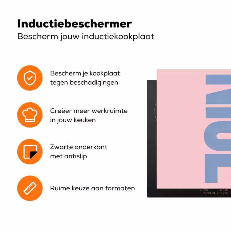 Nice - Paars - Roze Inductie beschermer vinyl 3mm klein -zzzzzzz-td-ups