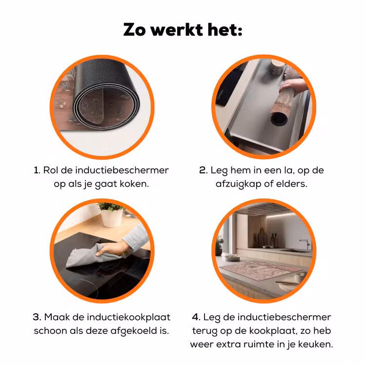 Nostalgisch - Reigers - Roze Inductie beschermer vinyl 3mm klein -zzzzzzz-td-werking